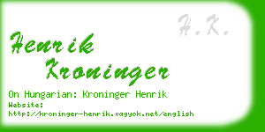 henrik kroninger business card
